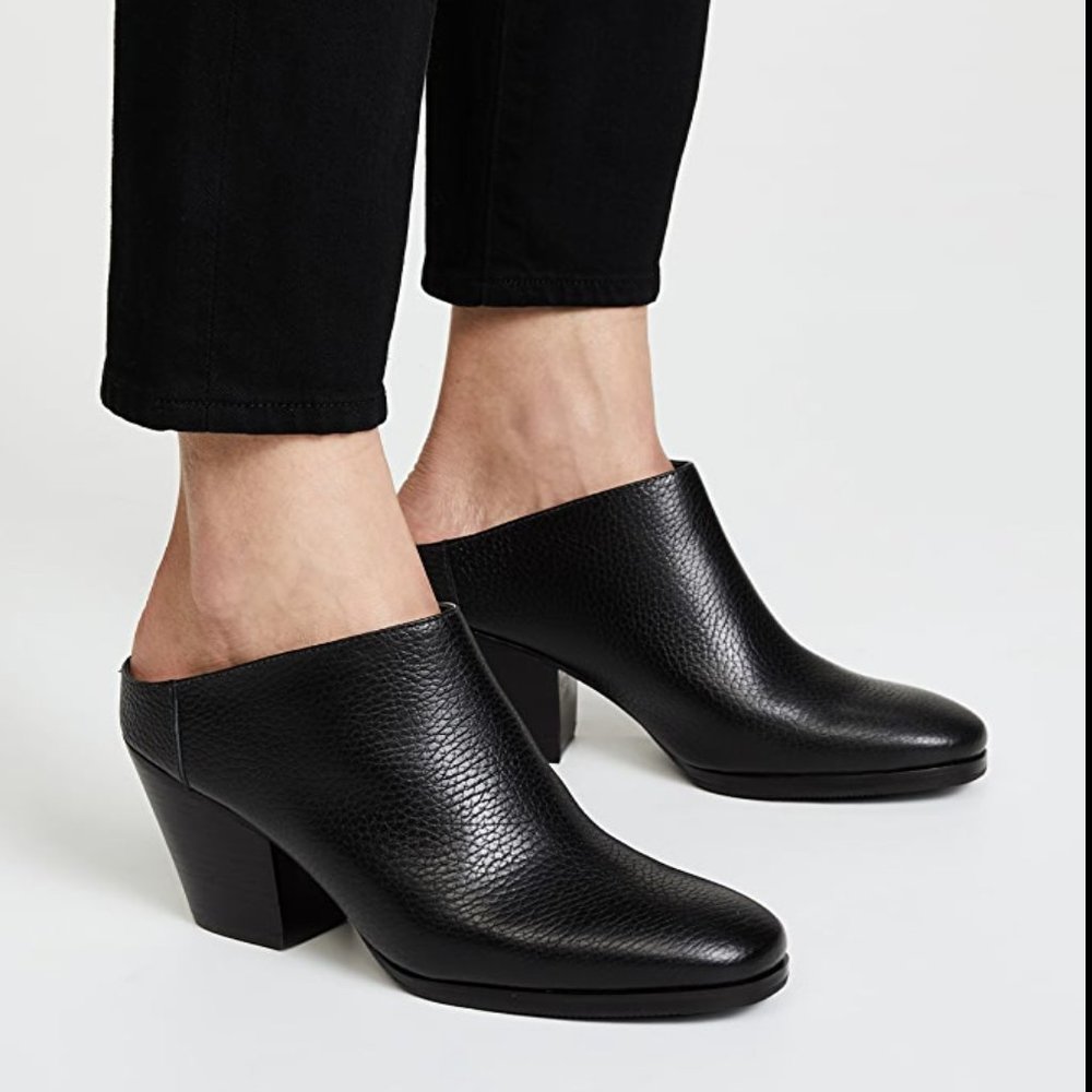 Rachel Comey Black Leather Mars Mules